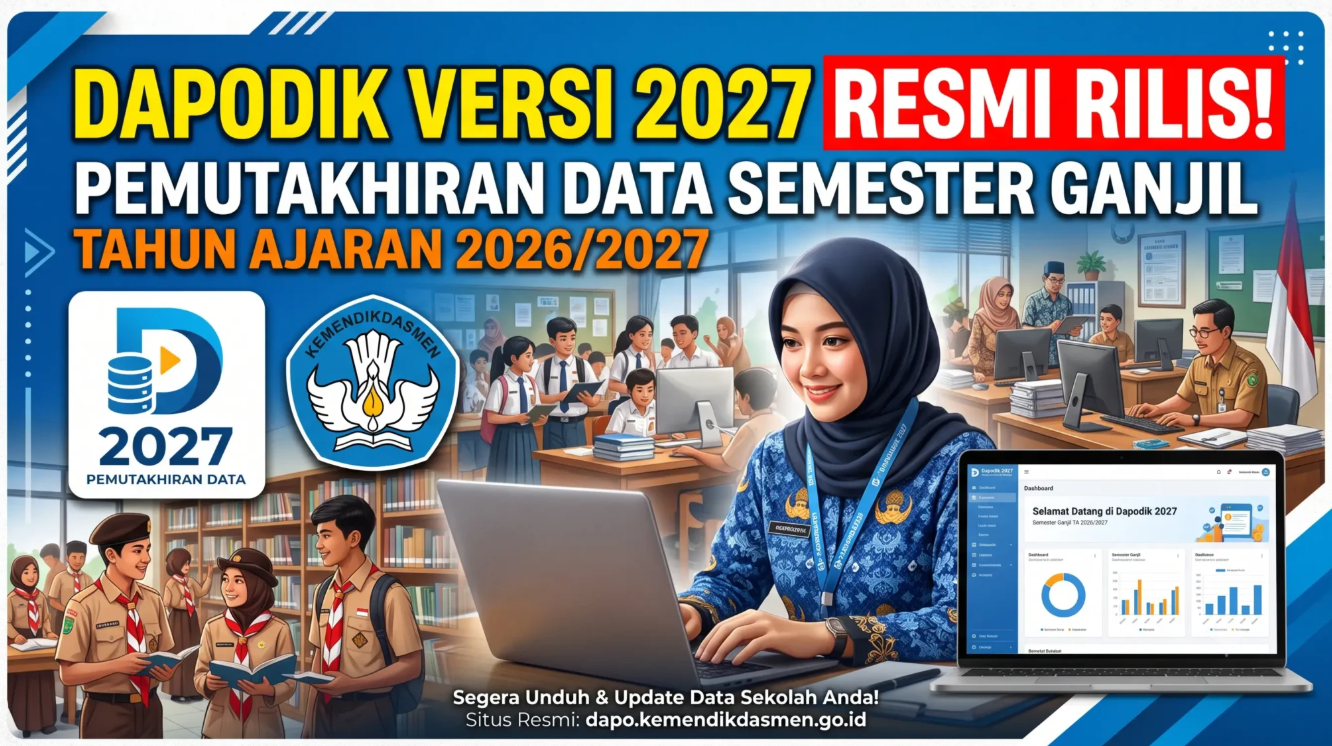 Kemendikdasmen Rilis Aplikasi Dapodik versi 2027 untuk Mendukung Pemutakhiran Data Semester Ganjil Tahun Ajaran 2026/2027